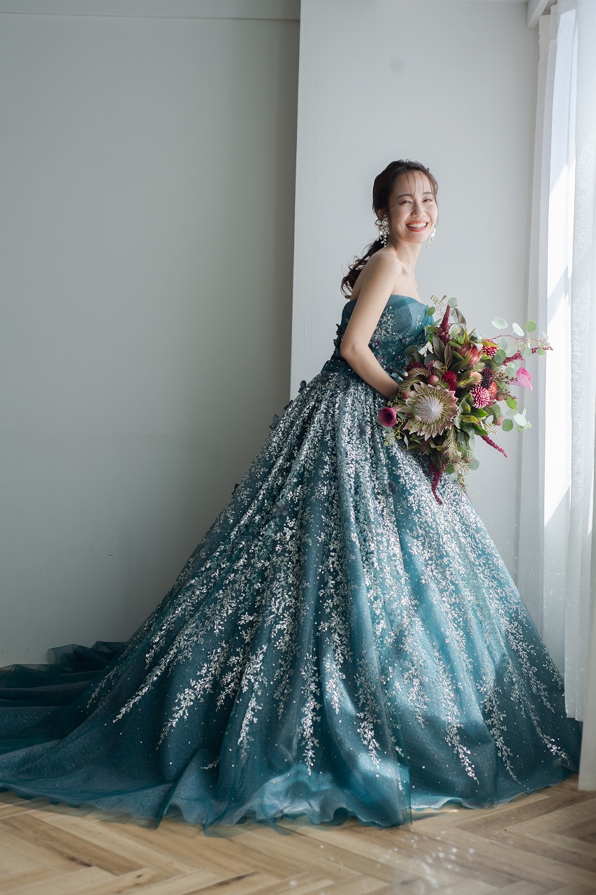 カラードレス ブルーグリーン 緑・グリーン系のカラードレス by